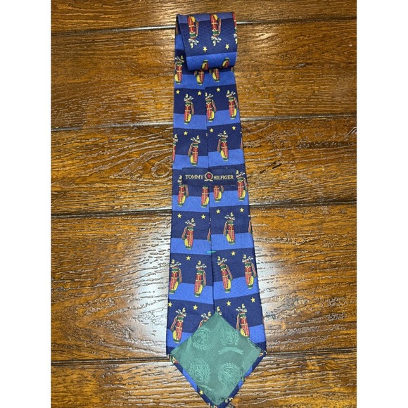 Tommy Hilfiger Golf Bag Tie Blue Novelty Necktie Golfcore Mens - Picture 3 of 3